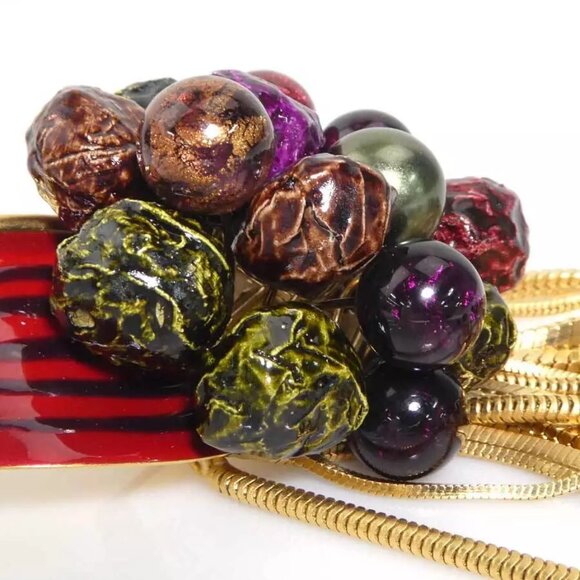 Auth LOUIS VUITTON Brooch Gold/Multicolor Metal - Picture 5 of 10